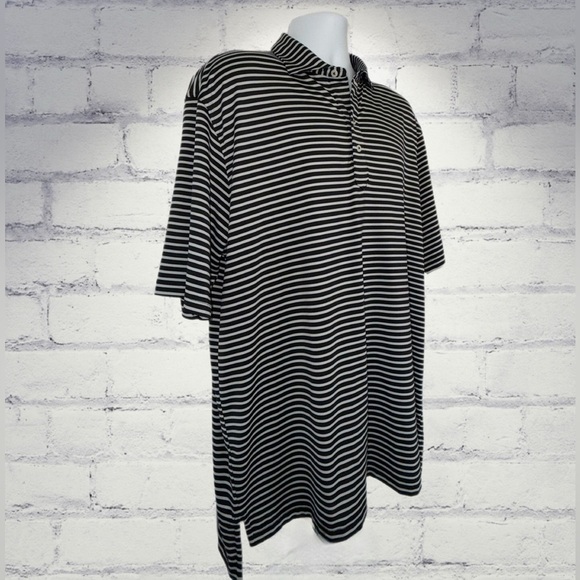 Turtleson Polo Shirt Men's XL Black & White Collared Striped Short Sleeve Golf - Picture 5 of 10